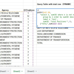 Query in Sheets